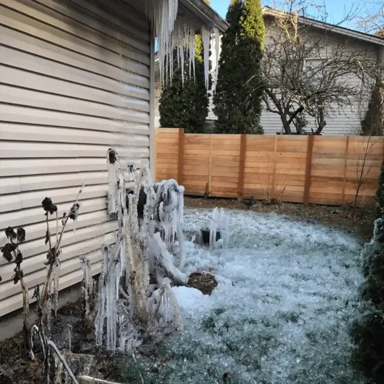 Pipe split open along its length after a hard freeze